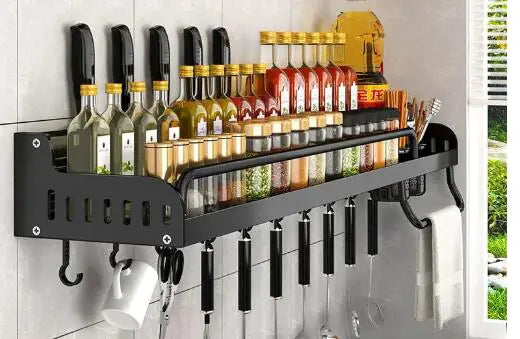Wall-Mounted Multi-Function Kitchen Storage Rack