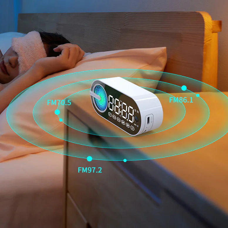 Bluetooth Alarm Clock Speaker with FM Subwoofer Portable