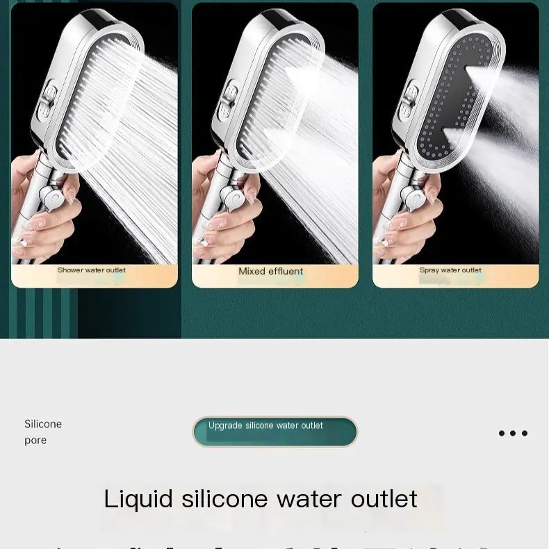 Patented 3-Mode High-Pressure Shower Head Set