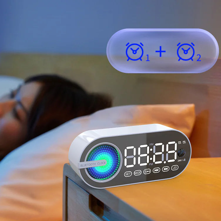 Bluetooth Alarm Clock Speaker with FM Subwoofer Portable