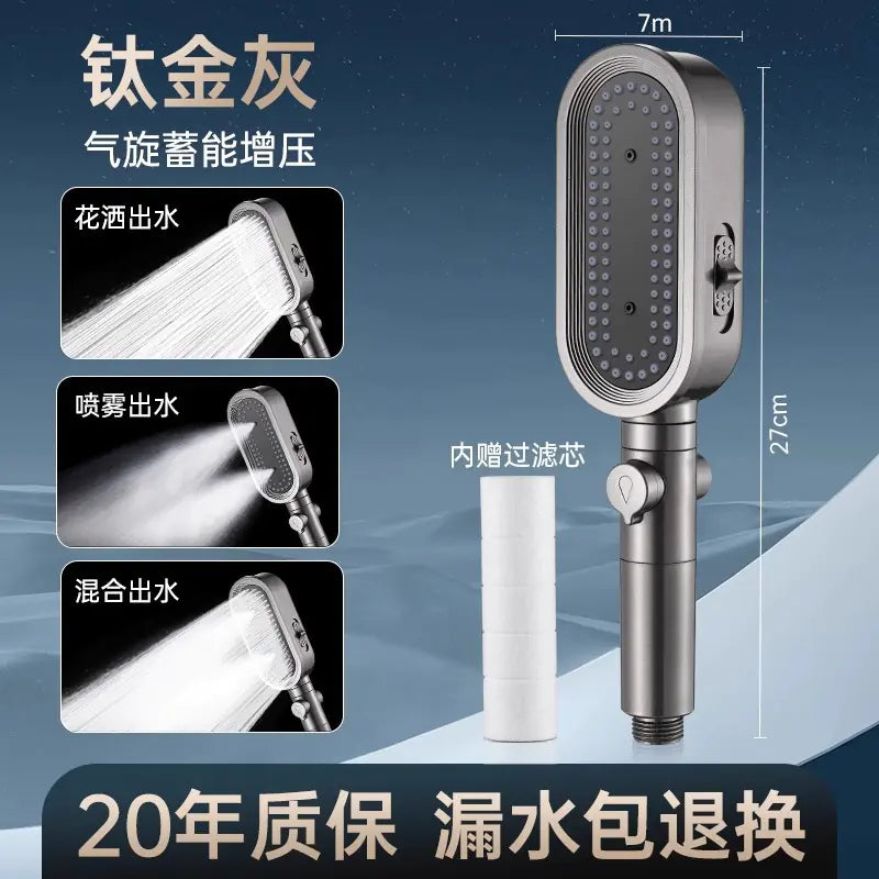 Patented 3-Mode High-Pressure Shower Head Set
