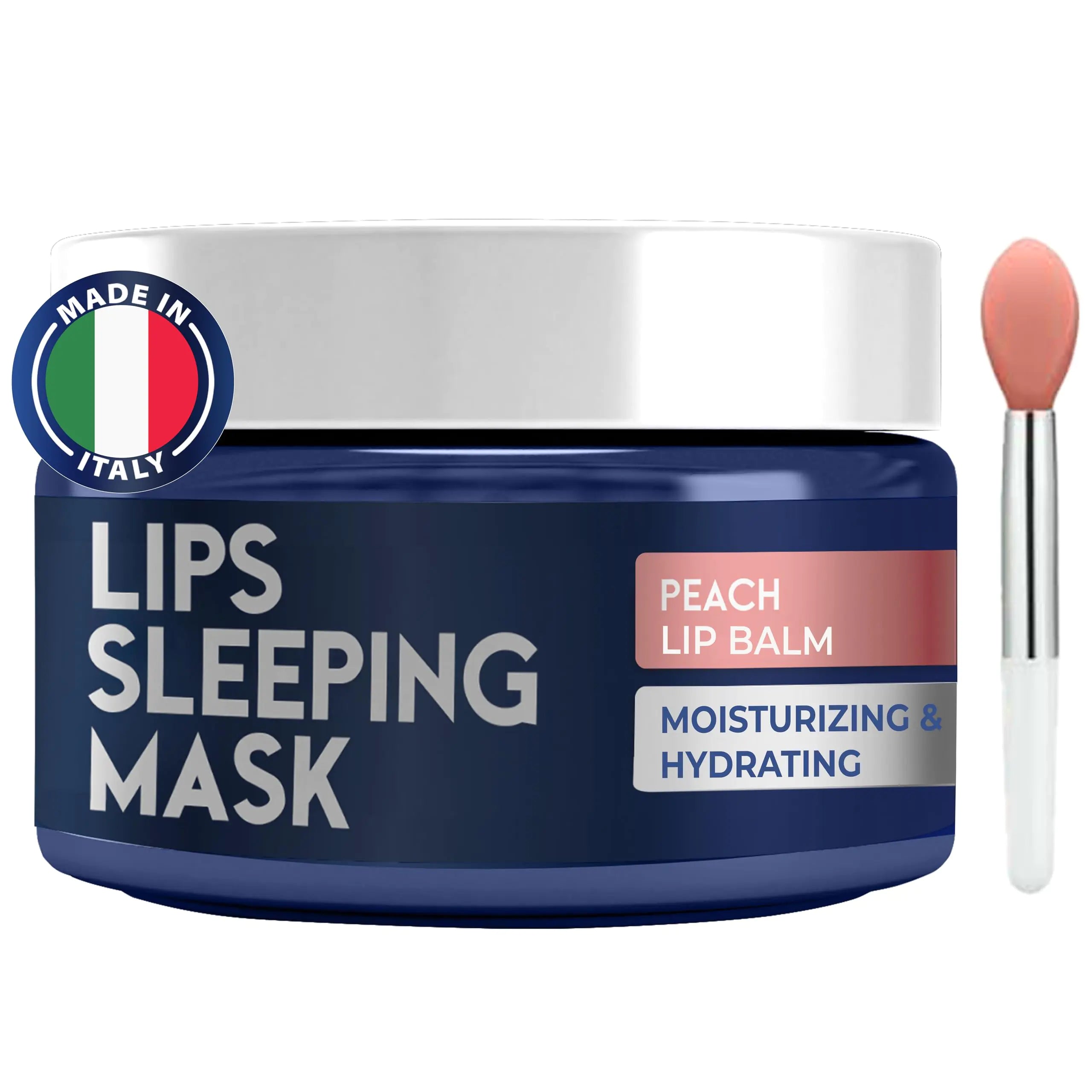 Lip Mask Overnight with Hyaluronic Acid & Collagen Lip Sleeping Mask for Dry Cracked Lips Moisturizing Hydrating Exfoliating Night Treatment for Lip Care (Peach)