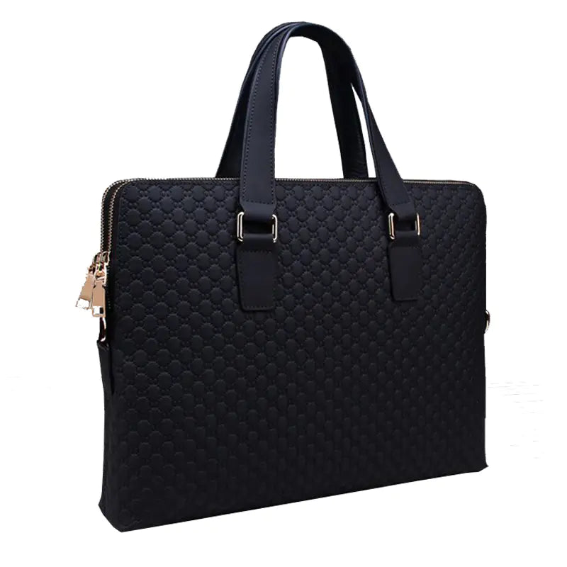 Genuine Leather Men's 14 Inch Business Handbag